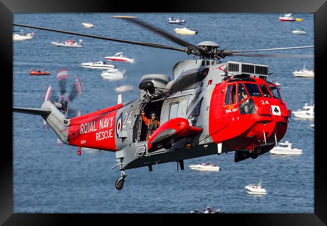  Royal Navy Sea King rescue Helicopter Framed Print by Oxon Images