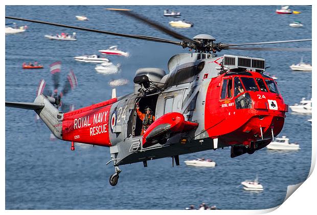  Royal Navy Sea King rescue Helicopter Print by Oxon Images