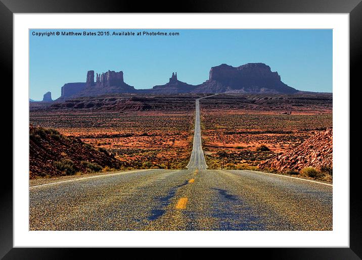  Monument Valley postcard view Framed Mounted Print by Matthew Bates