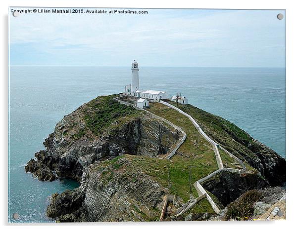  South Stack Lighthouse.  Acrylic by Lilian Marshall