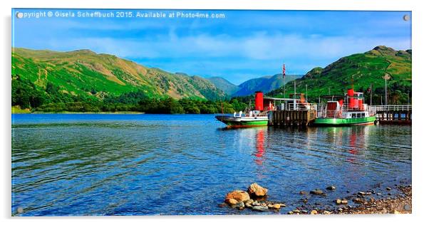  Ullswater Steamers Acrylic by Gisela Scheffbuch