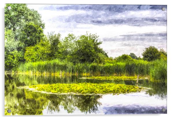 The Lily Pond Art Acrylic by David Pyatt