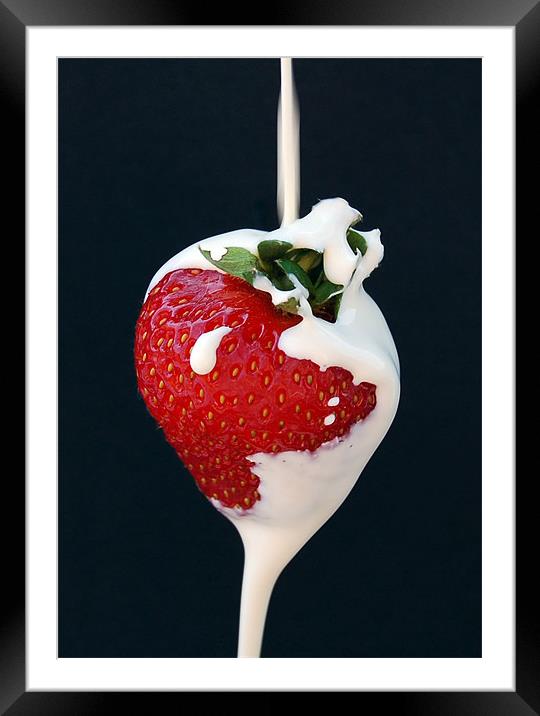 Strawberry & Cream Framed Mounted Print by Mike Routley