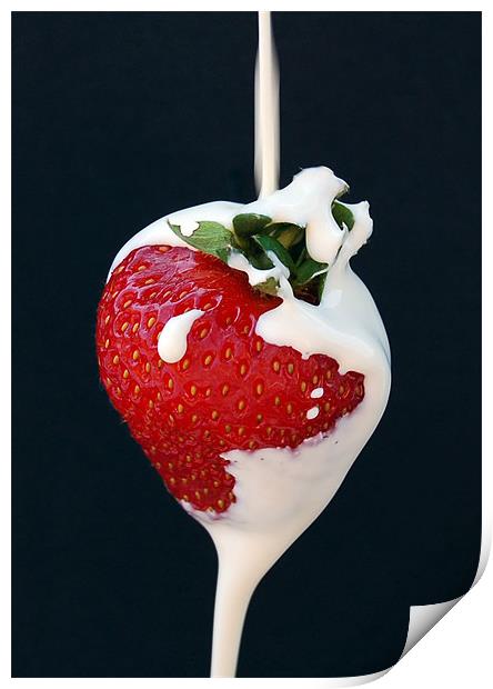Strawberry & Cream Print by Mike Routley