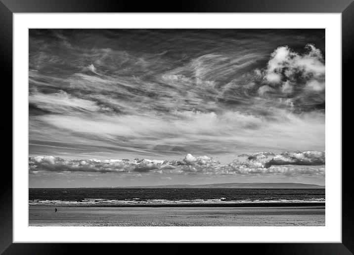  Black and white beach Framed Mounted Print by Andrew Richards