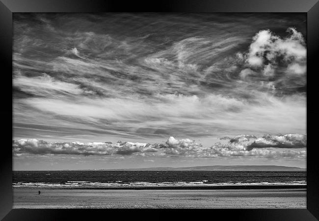  Black and white beach Framed Print by Andrew Richards