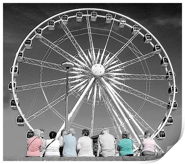 Watching the wheel Print by Rob Hawkins