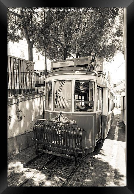  Lisbon vintage tram Framed Print by Steven Dale