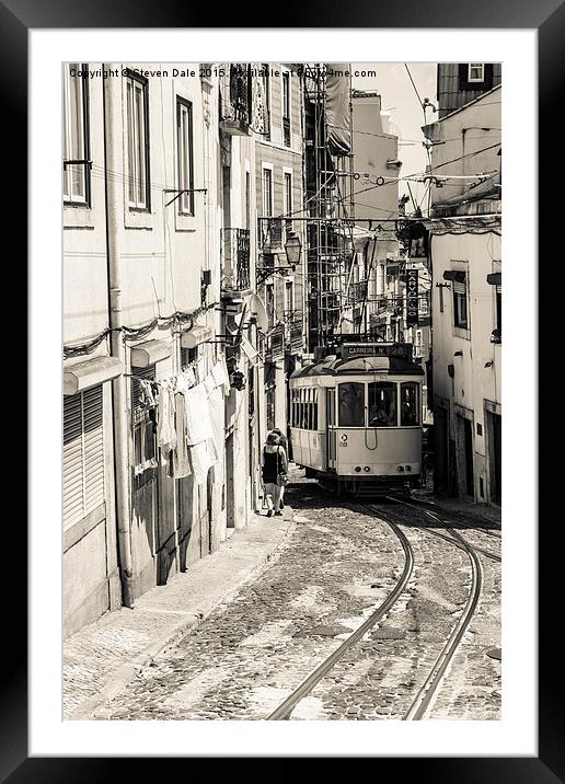 No. 28 Lisbon Tram  Framed Mounted Print by Steven Dale