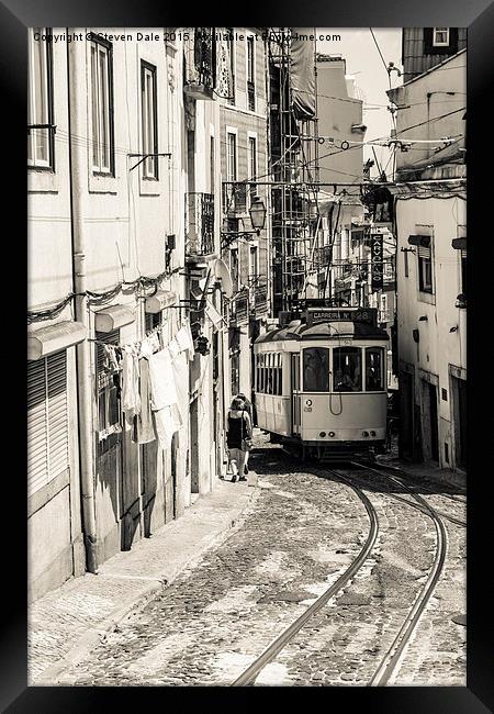 No. 28 Lisbon Tram  Framed Print by Steven Dale