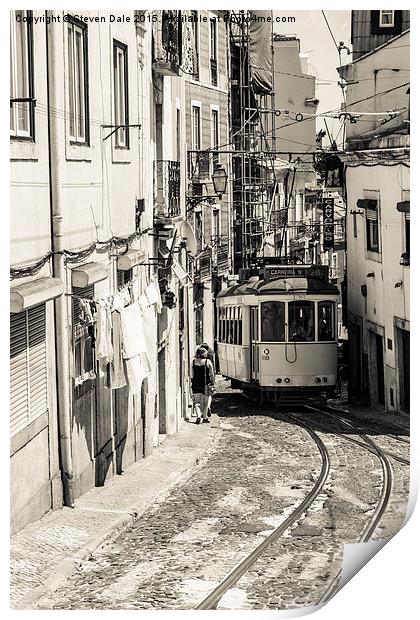 No. 28 Lisbon Tram  Print by Steven Dale