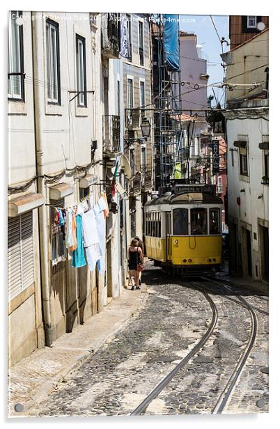Lisbon's Iconic Tram No.28 Journey Acrylic by Steven Dale