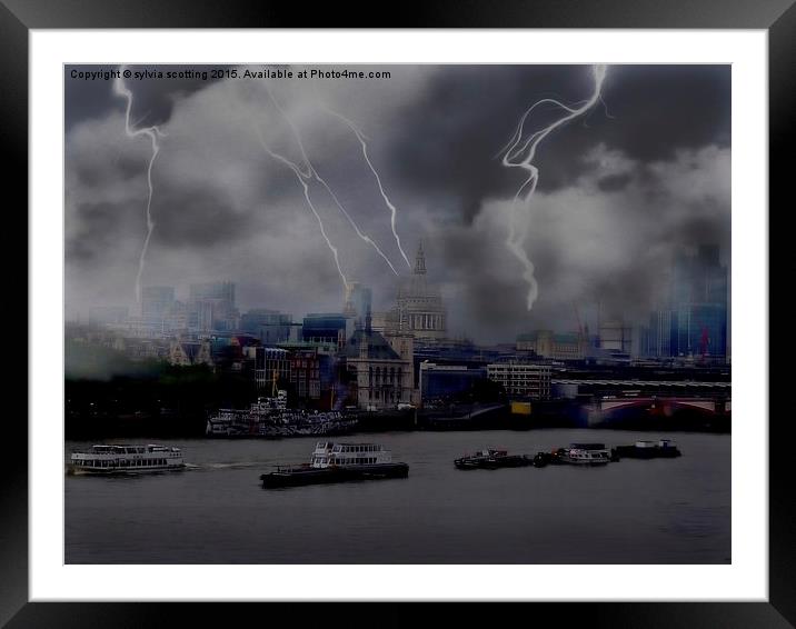  Storm over London Framed Mounted Print by sylvia scotting