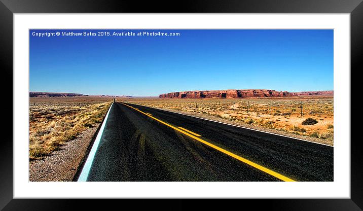 Desert Road Framed Mounted Print by Matthew Bates