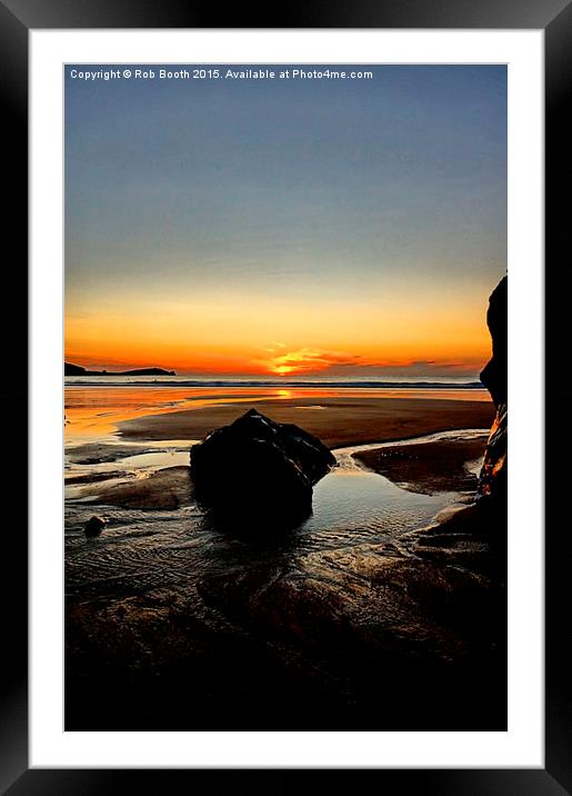  'Tolcarne Sundown' Framed Mounted Print by Rob Booth