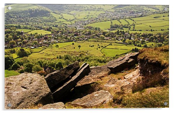  View from Curbar Edge Acrylic by Geoff Storey