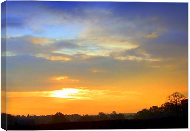 Sunset over the Derbyshire Dales Canvas Print by Pete Holloway