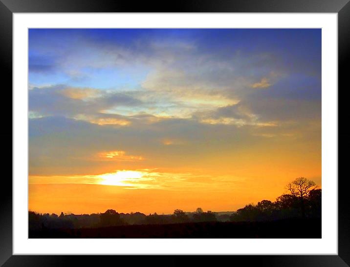 Sunset over the Derbyshire Dales Framed Mounted Print by Pete Holloway