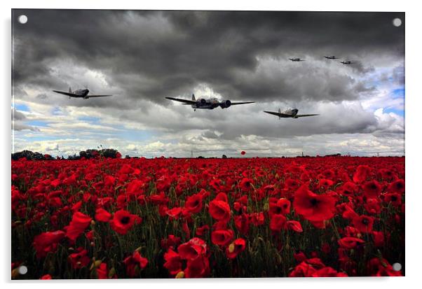 Spitfires And Blenheim  Acrylic by Jason Green