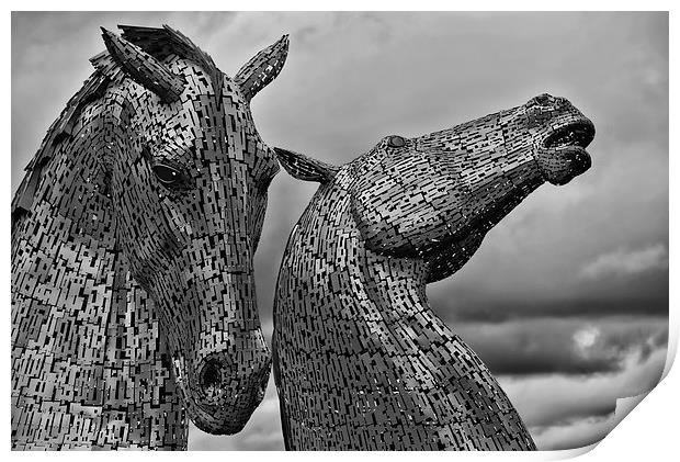  The Kelpies - Duke and Baron, Falkirk, Scotland Print by Ann McGrath