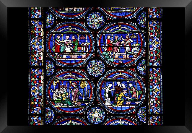    Stained Glass in Canterbury Cathedral Framed Print by Carole-Anne Fooks