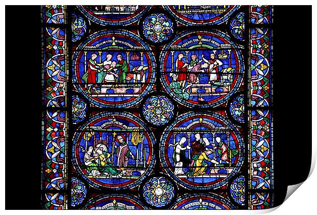    Stained Glass in Canterbury Cathedral Print by Carole-Anne Fooks