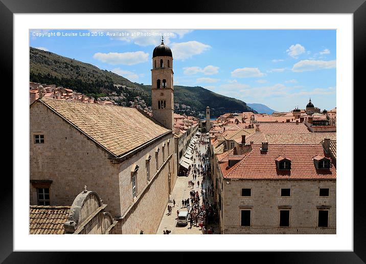 Main street, Dubrovnik Framed Mounted Print by Louise Lord