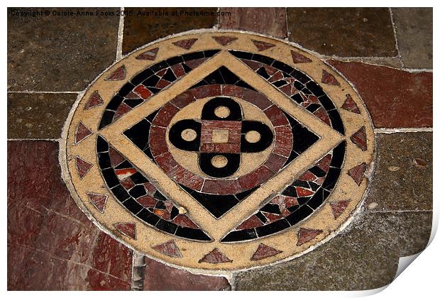   Floor Tiles  in Canterbury Cathedral Print by Carole-Anne Fooks