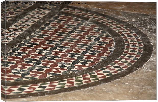   Floor Tiles  in Canterbury Cathedral Canvas Print by Carole-Anne Fooks