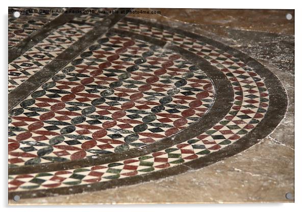   Floor Tiles  in Canterbury Cathedral Acrylic by Carole-Anne Fooks