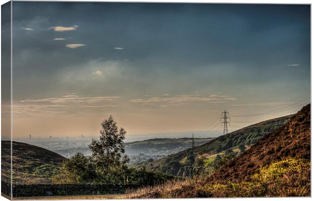 Greater Manchester, From the moors above Stalybrid Canvas Print by Jeni Harney