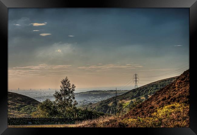 Greater Manchester, From the moors above Stalybrid Framed Print by Jeni Harney