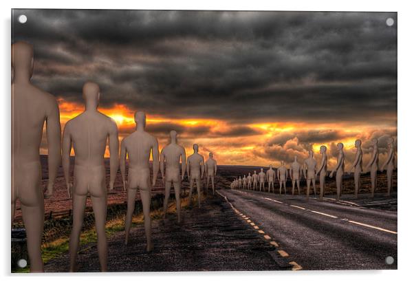 Follow. A Dystopia in a Utopia Acrylic by Jeni Harney
