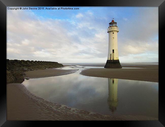 Lighthouse at dawn Framed Print by John Devine