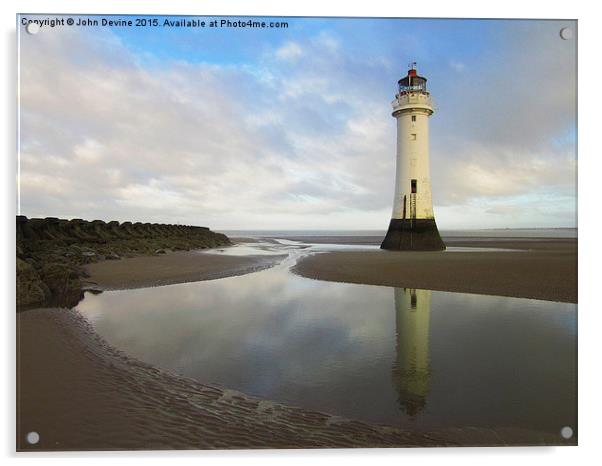 Lighthouse at dawn Acrylic by John Devine