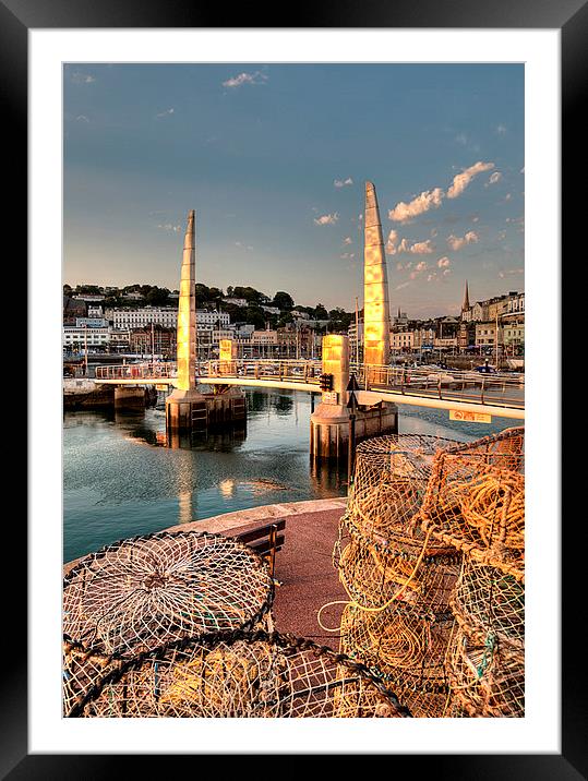 Lobster pots at Torquay Harbour Framed Mounted Print by Rosie Spooner