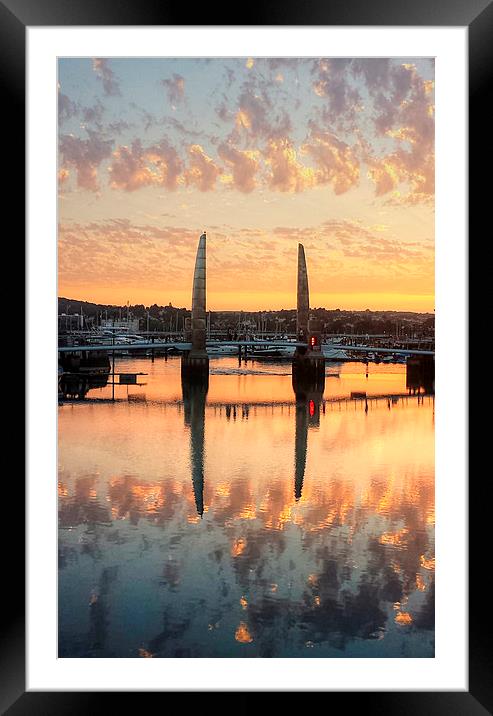  Sunset over Torquay Bridge Framed Mounted Print by Rosie Spooner