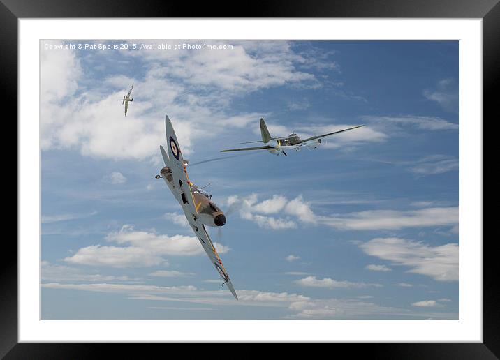  Spitfire Combat - 1940 Summer Framed Mounted Print by Pat Speirs