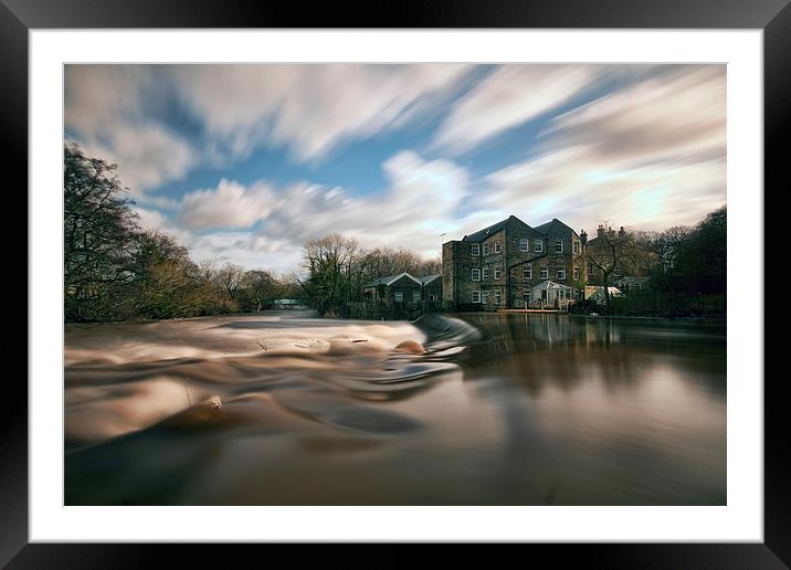  Top weir Saltaire  Framed Mounted Print by simon sugden