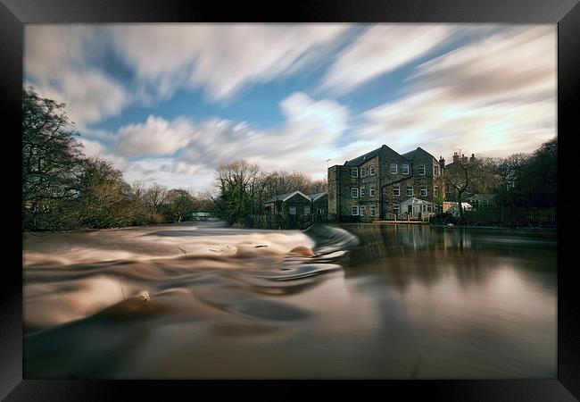  Top weir Saltaire  Framed Print by simon sugden