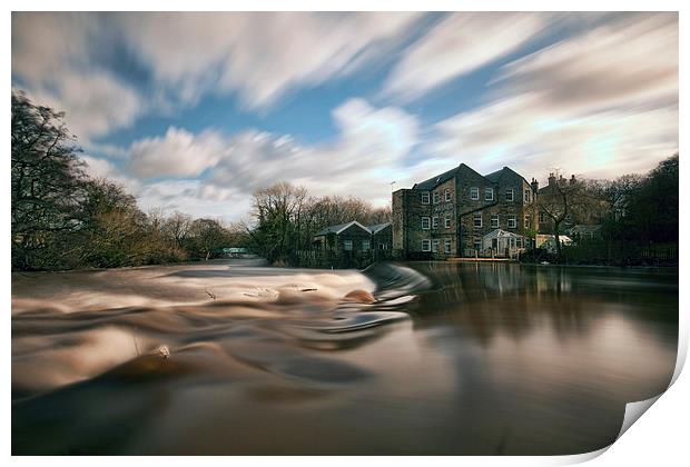  Top weir Saltaire  Print by simon sugden