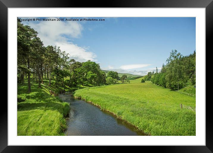  River Tweed, Traquair Framed Mounted Print by Phil Wareham