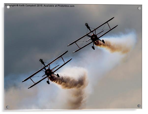 Breitling Boeing Stearman Pair Acrylic by Keith Campbell