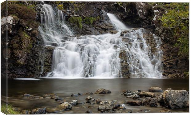  Eas Fors Waterfall Canvas Print by Aaron Casey