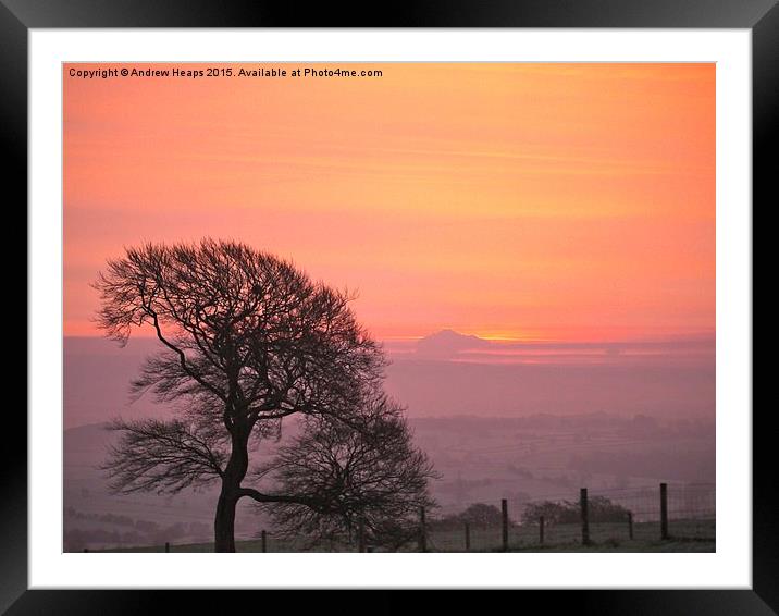  Evening sunset in Staffordshire. Framed Mounted Print by Andrew Heaps