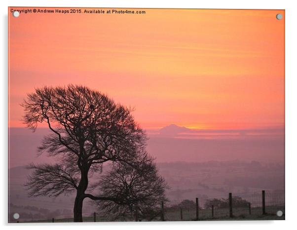  Evening sunset in Staffordshire. Acrylic by Andrew Heaps