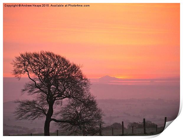  Evening sunset in Staffordshire. Print by Andrew Heaps