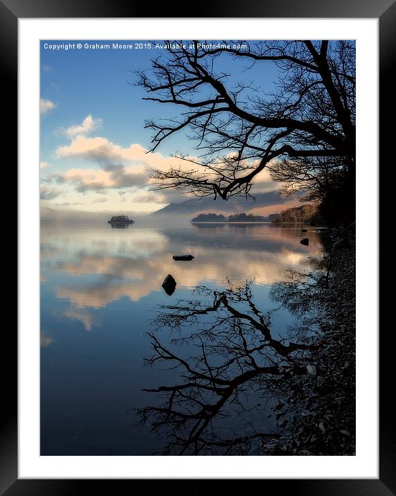 Derwentwater trees Framed Mounted Print by Graham Moore