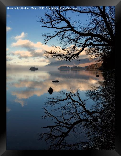 Derwentwater trees Framed Print by Graham Moore