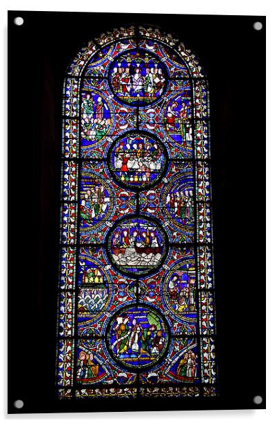   Stained Glass in Canterbury Cathedral Acrylic by Carole-Anne Fooks